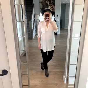 Chiffon White Long Shirt